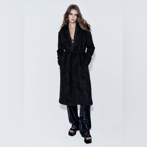 LAST! ZARA MANTECO 82% WOOL BOUCLE COAT ZW COLLECTION - Picture 3 of 11